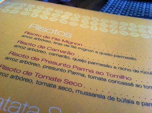 Cardápio fixo: risottos