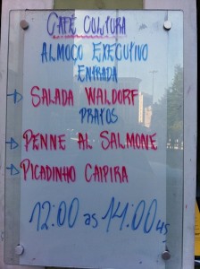 Menu do almoço executivo