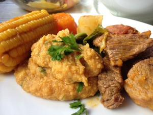 Hora do sacrifício: cozido de legumes com pirão
