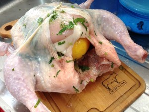 Temperando o frango