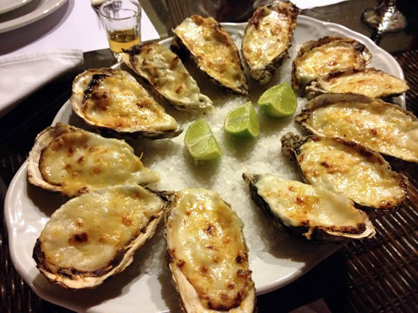 Ostras Gratinadas com Gengibre
