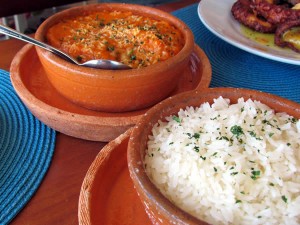 Camarões Rosa com Creme de Abóbora Seca e Gratinados